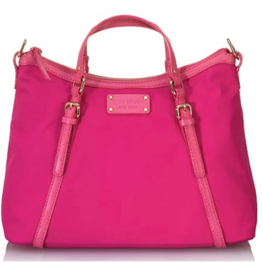 Women’s Kate Spade Union Street Opus Pink Nylon Leather Trim Tote Bag